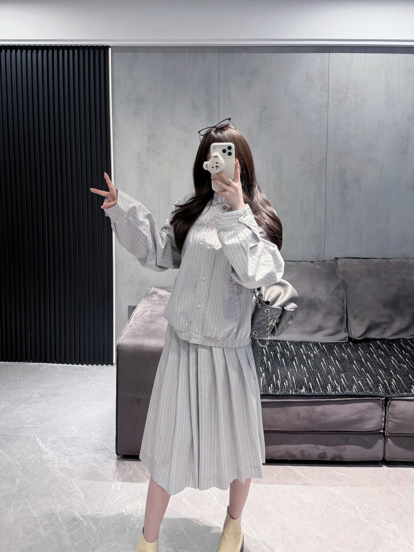 NO:667630,The look of my own model can be used for commuting or daily life,  19860909自家模特一套look 可通勤可日常,, ,Women's clothing