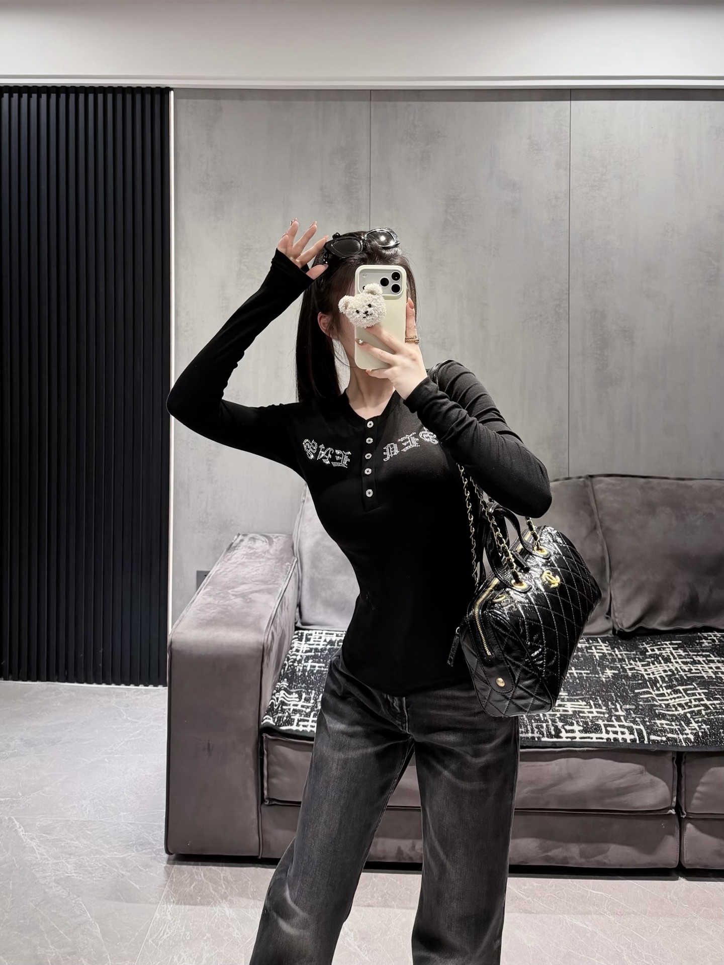 NO:713389,Own model look paired with CE high-quality jeans, jeans,19860909自家模特look 搭配ce高品质牛仔裤,,jeans,,Women's clothing