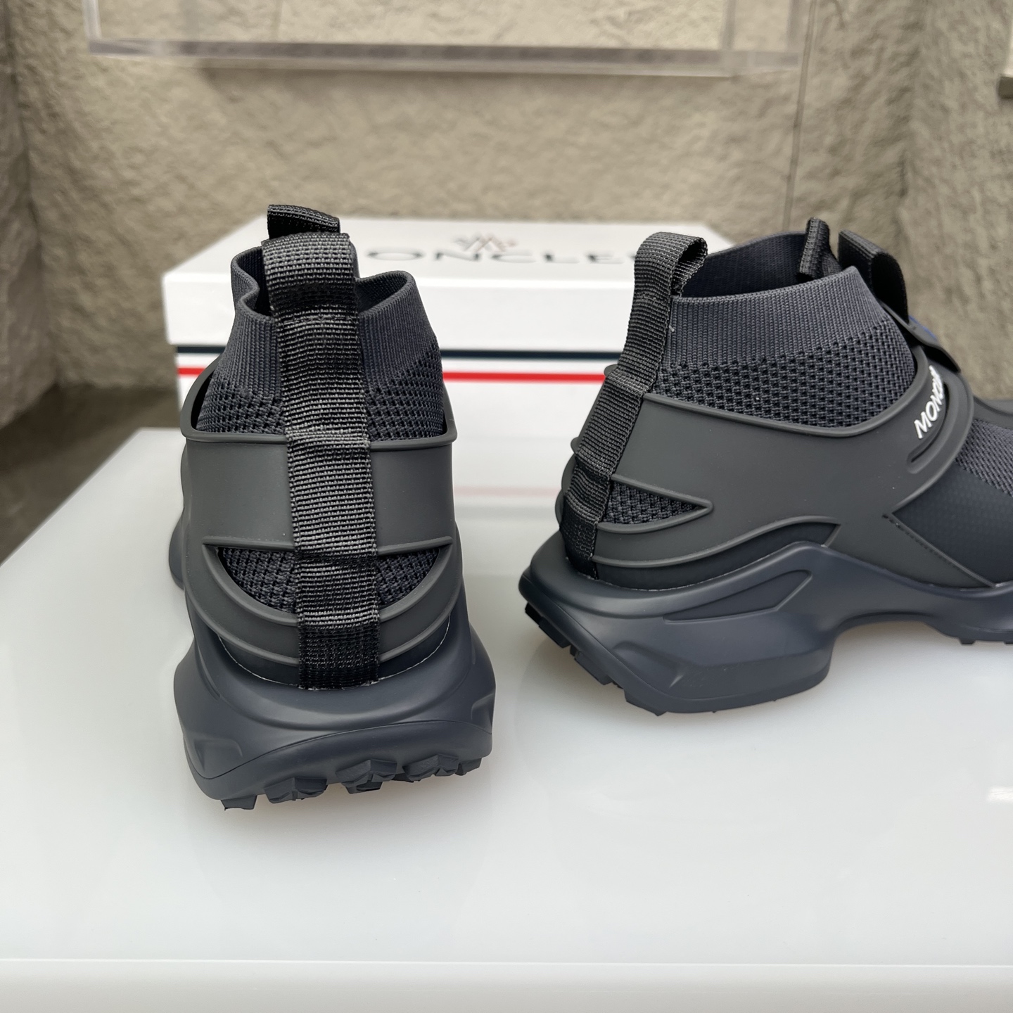 Moncler Men's Gray Knit High-Top Sneakers, Breathable and Comfortable 8 i1745234241409 943 0 7