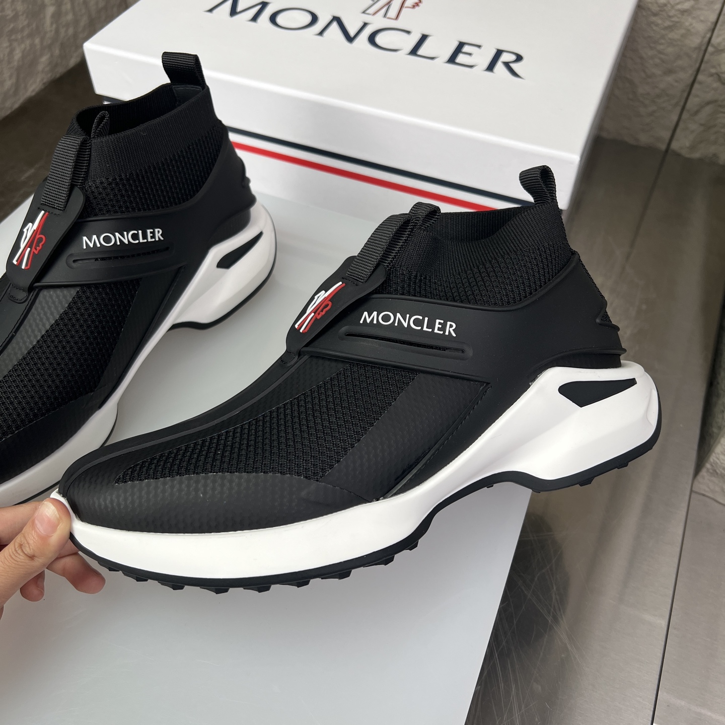 Moncler Men's Black Sneakers Breathable Casual Shoes Size 39-44 5 i1745234305342 7078 0 3