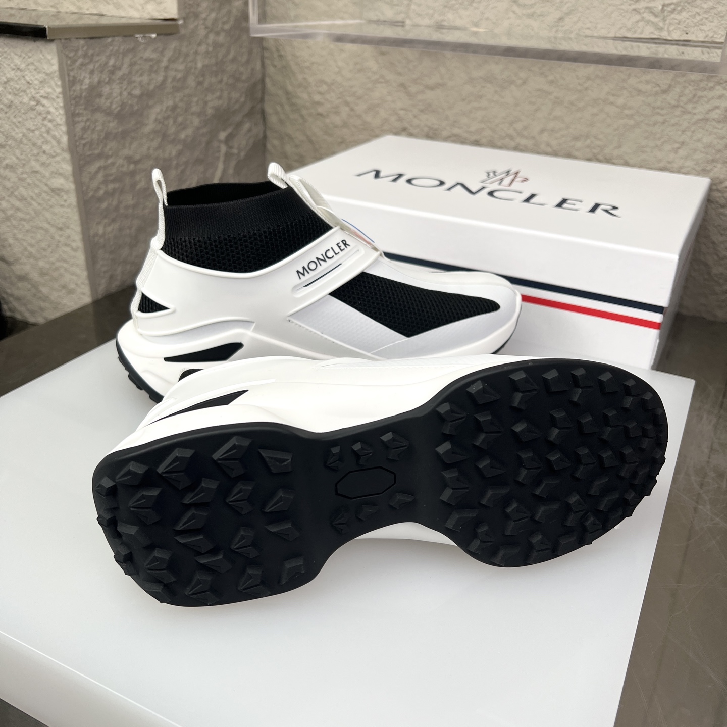 Moncler Men's White & Black Sneakers Breathable Casual Shoes Size 39-44 9 i1745268111613 9240 0 15