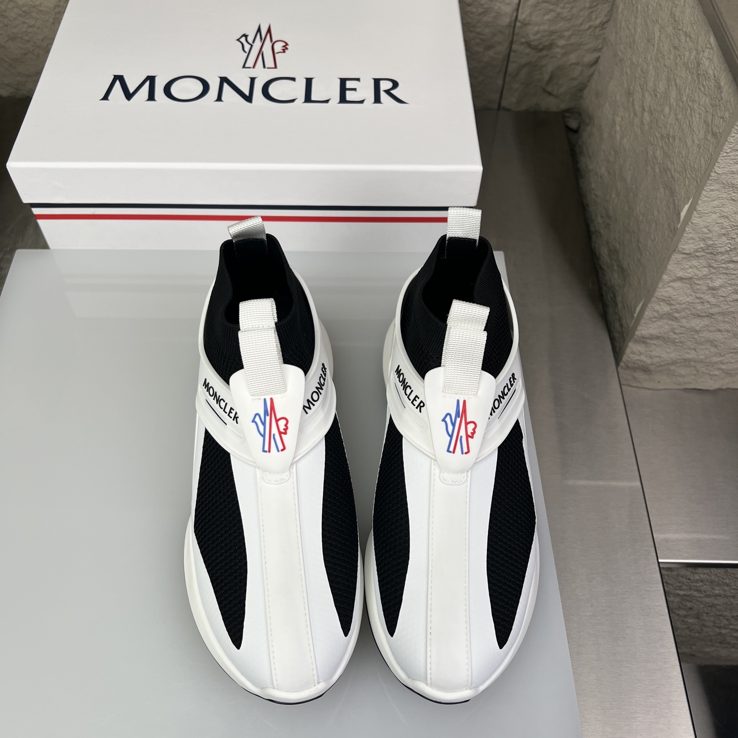 Moncler Men's White & Black Sneakers Breathable Casual Shoes Size 39-44 3 i1745268111614 1774 0 9