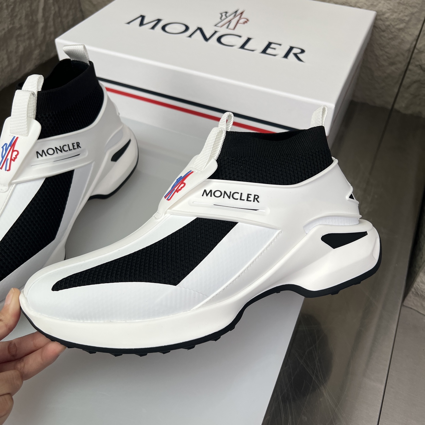 Moncler Men's White & Black Sneakers Breathable Casual Shoes Size 39-44 4 i1745268111637 2557 0 10