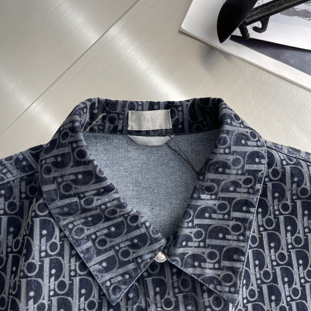 Dior 23' Men's Button-Down Shirt Set - Double-Sided Jacquard Denim 4 i1696581799 311 0