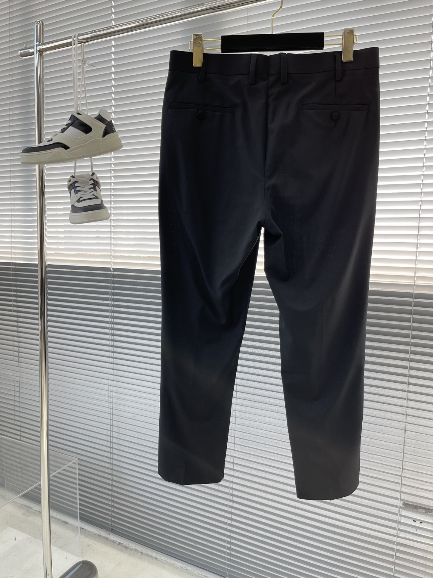 Neil Barrett Wool Blend Slim-Fit Dress Pants | Logo Waistband Detail 8 i1697805689 4034 1
