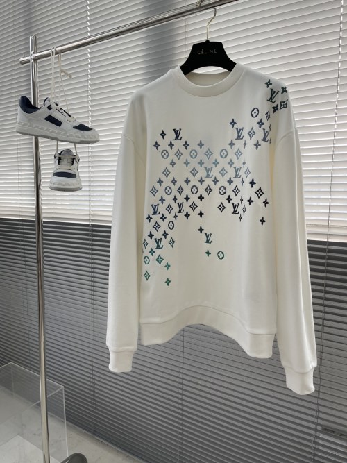 Louis Vuitton Gradient Embroidered Sweatshirt - Classic Style, Unisex Design 1 Louis Vuitton Gradient Embroidered Sweatshirt - Classic Style, Unisex Design