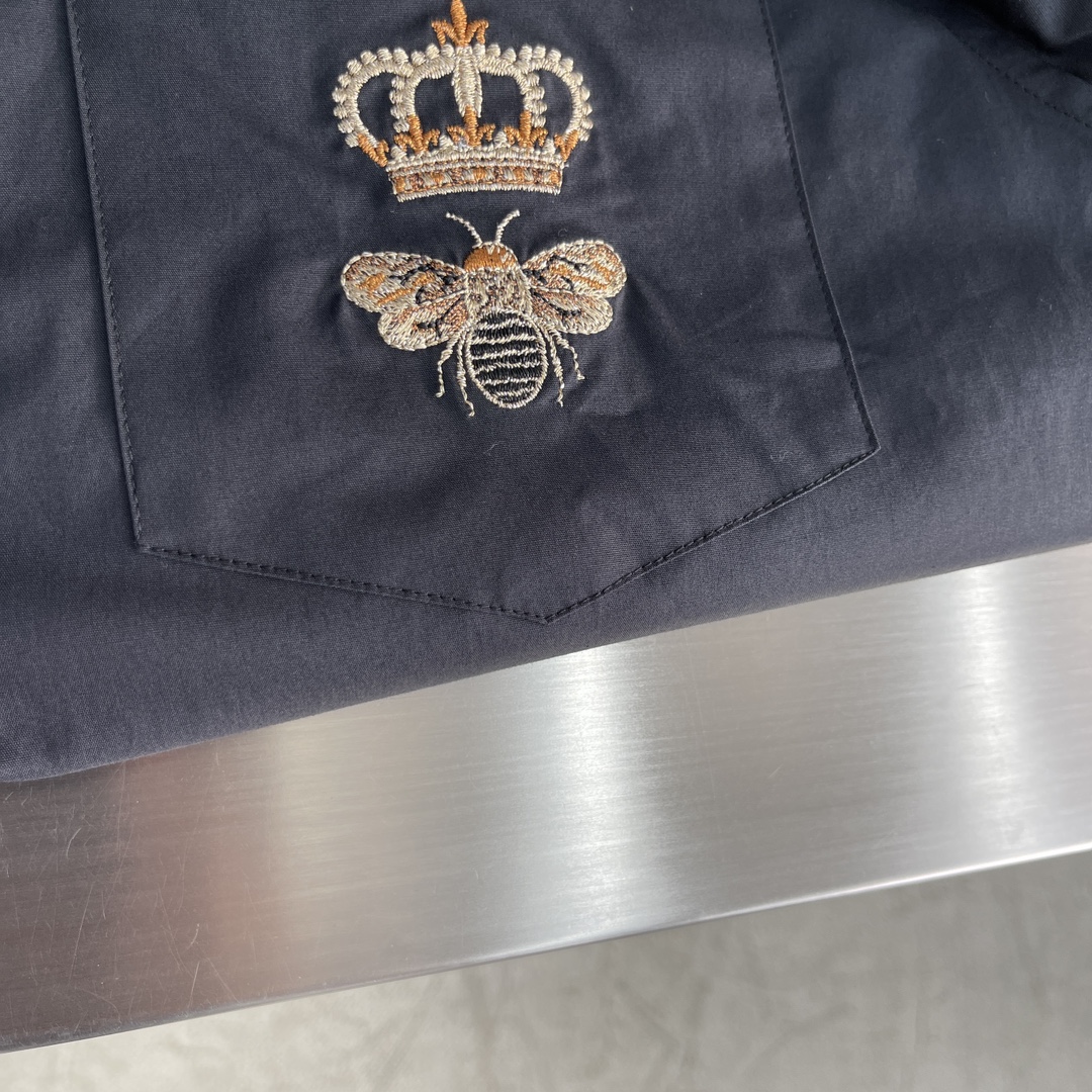 Celine Men's Classic-Fit Long Sleeve Shirt with Crown and Bee Embroidery 4 i1704013466 749 0