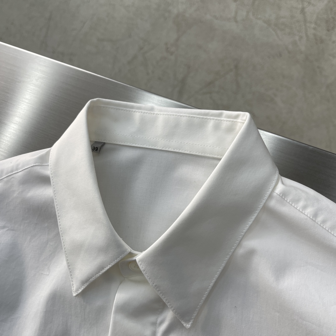 Dior White Cotton Poplin Shirt with Pocket Embroidery, Button-Down Closure 3 i1704013538 2248 0