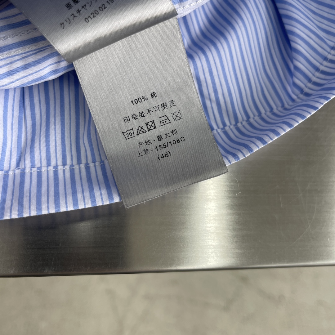 Celine Men's Blue Striped Cotton Poplin Zip-Up Shirt 8 i1705481899 5230 1