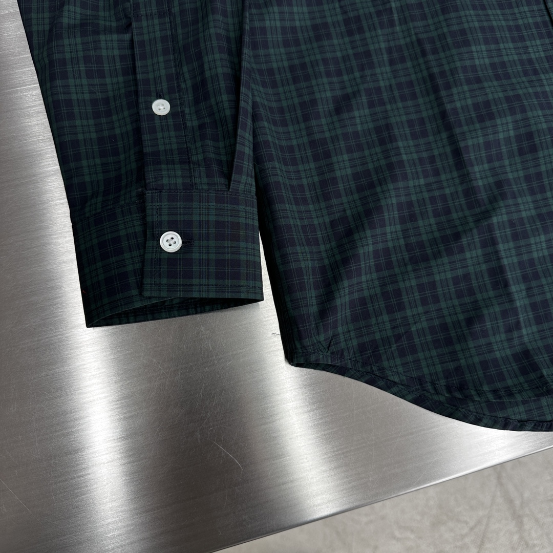 -GVC 格纹标识刺绣小细节棉府绸衬衫。明扣款贝壳扣，面料质感不错舒适透气。男女同款 尺码:38-42（