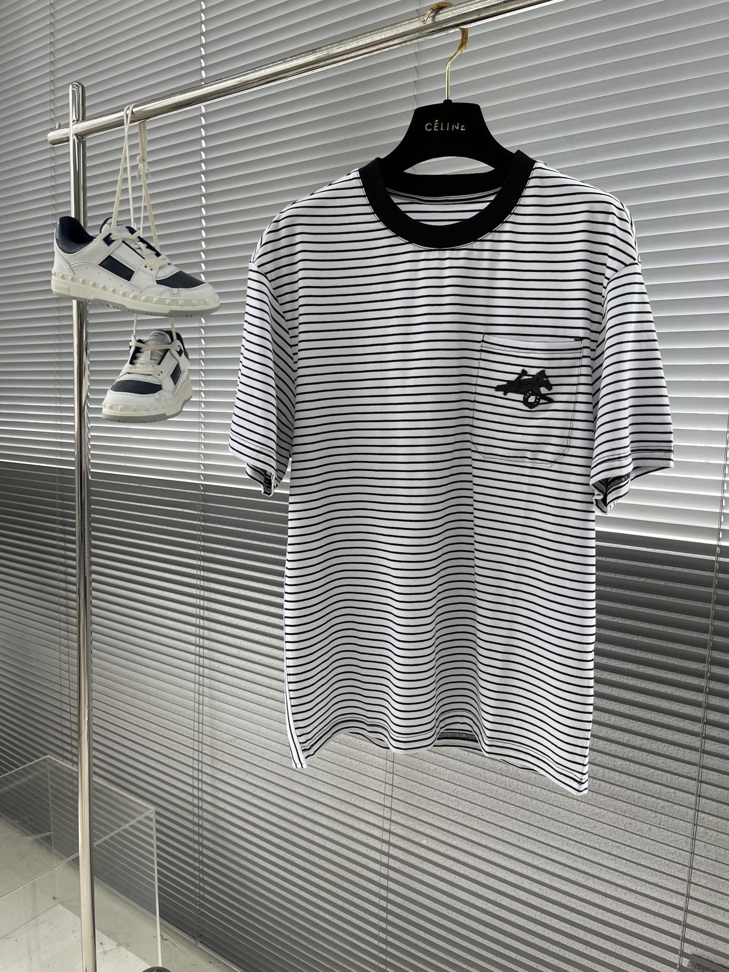 Hermes Clothing T-Shirt Grey White Cotton Spring/Summer Collection