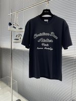 Dior Clothing T-Shirt Embroidery Unisex Cotton Summer Collection Fashion Short Sleeve