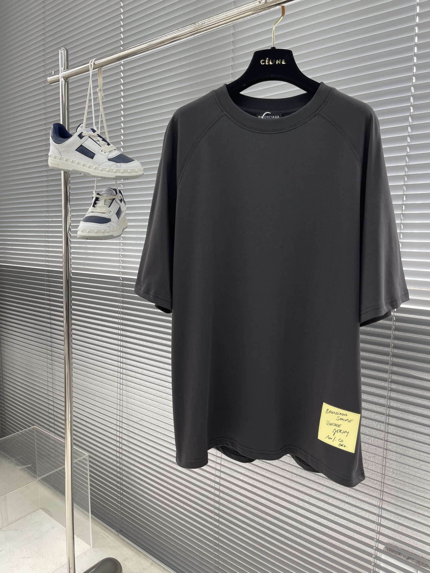 Balenciaga Kleding T-Shirt Zwart Borduurwerk Unisex Katoen PU Fashion