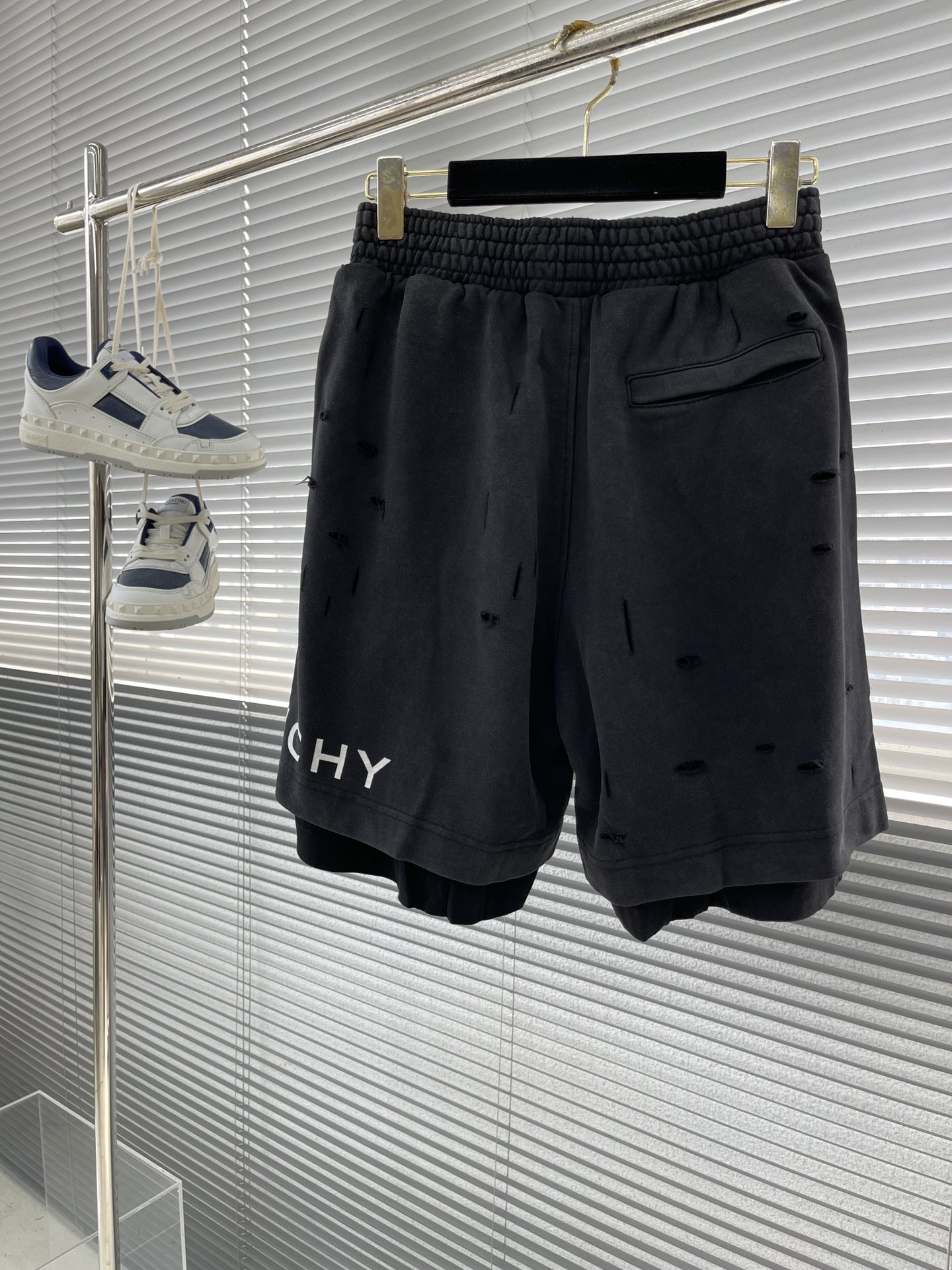 Givenchy Distressed Double Layered Shorts - Retro Aesthetic, Comfortable Fit 8 i1712138589 9867 1