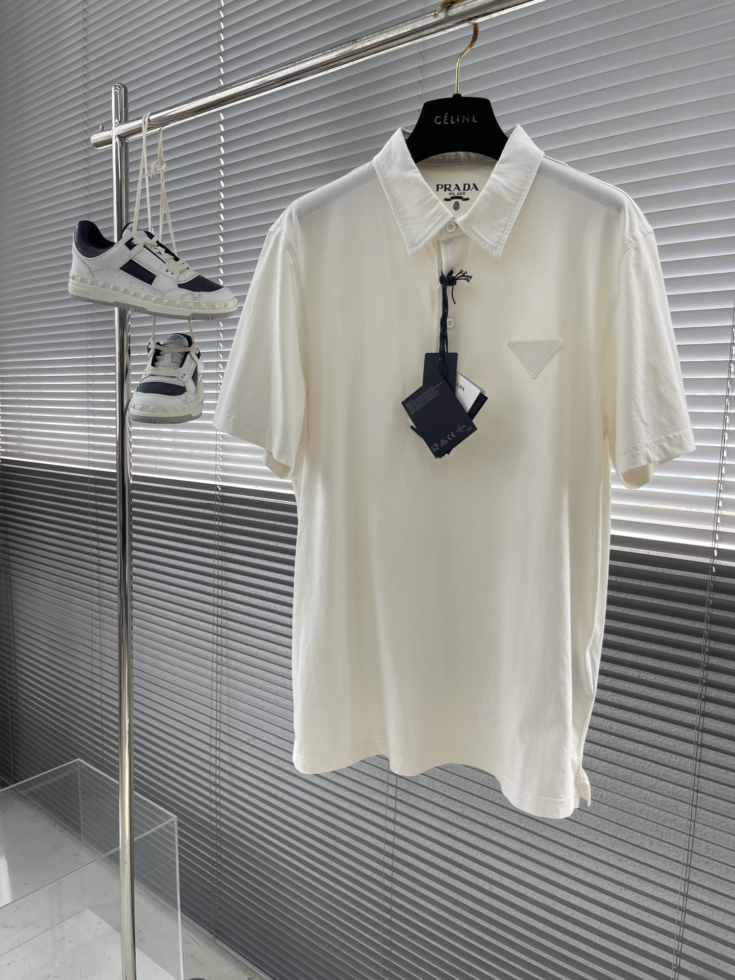 Prada Triangle Logo Polo Shirt - Soft Cotton, Comfortable Fit