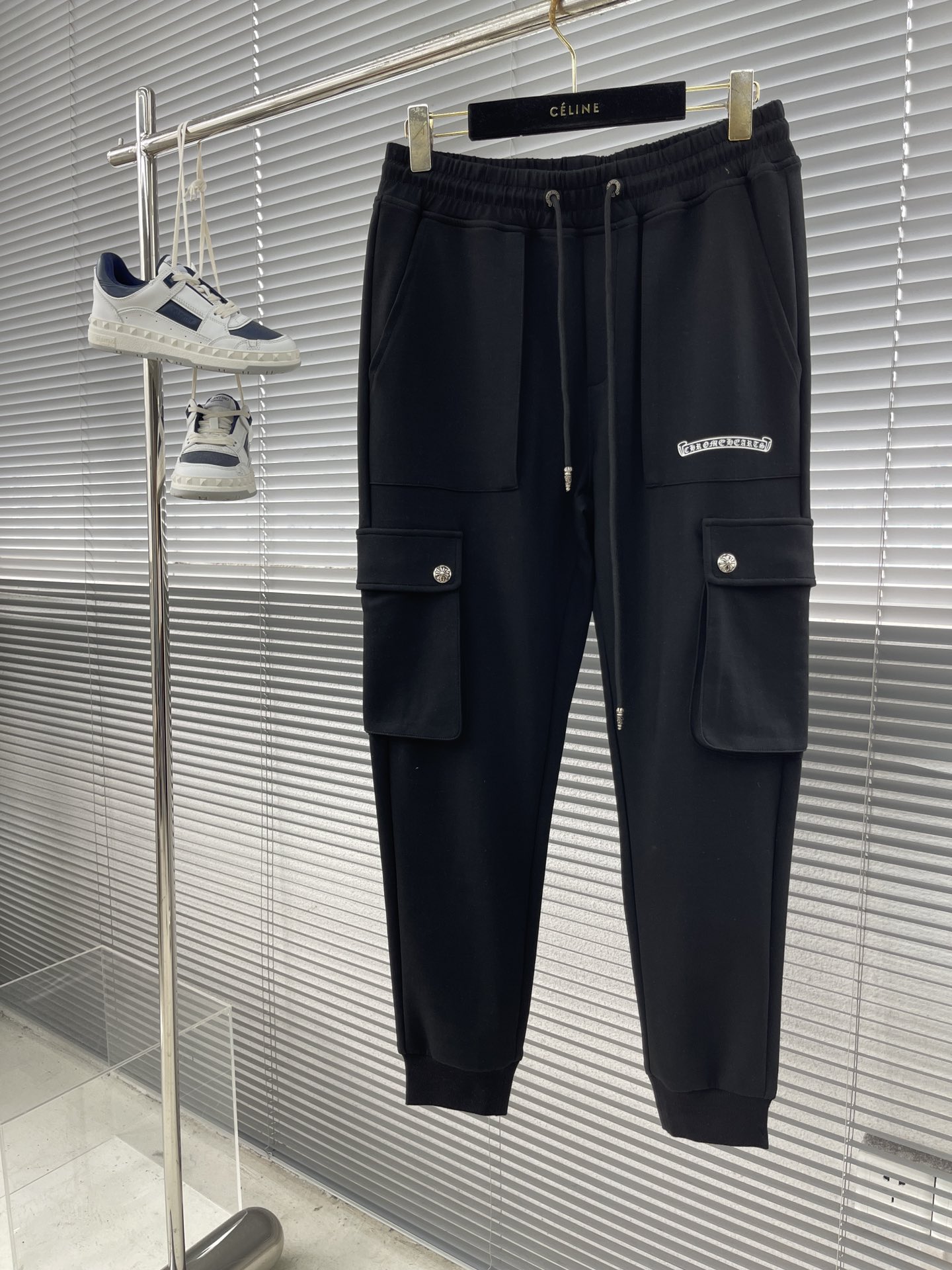 Chrome Hearts Clothing Pants & Trousers Black Grey Spring/Summer Collection Fashion Casual