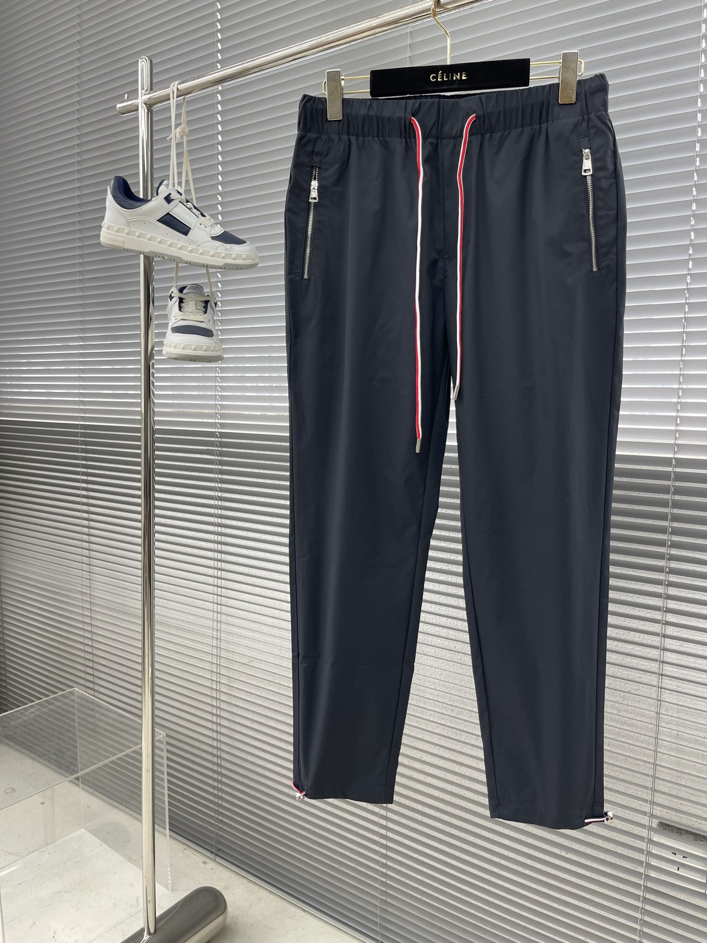 Celine Men's Blue Drawstring Casual Pants - Comfortable, Lightweight, and Stylish 1 i1718186279 102 0