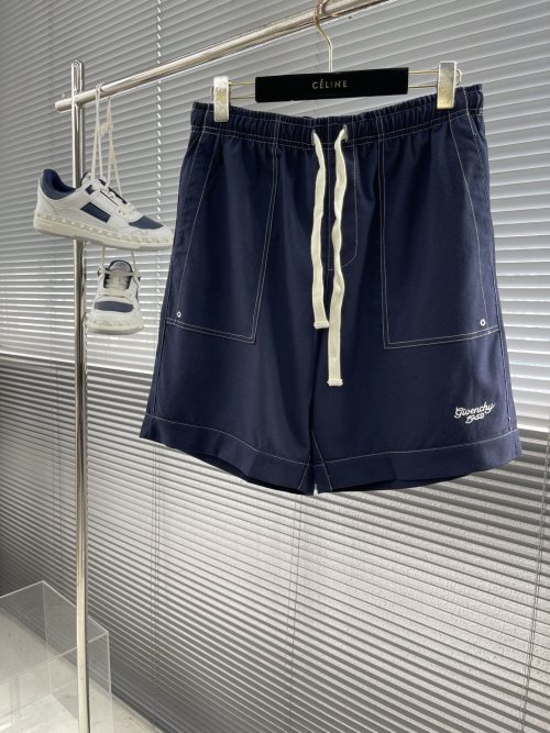 Givenchy 1952 Logo Embroidered Denim Linen Shorts Summer Relaxed Fit 1 Givenchy 1952 Logo Embroidered Denim Linen Shorts Summer Relaxed Fit