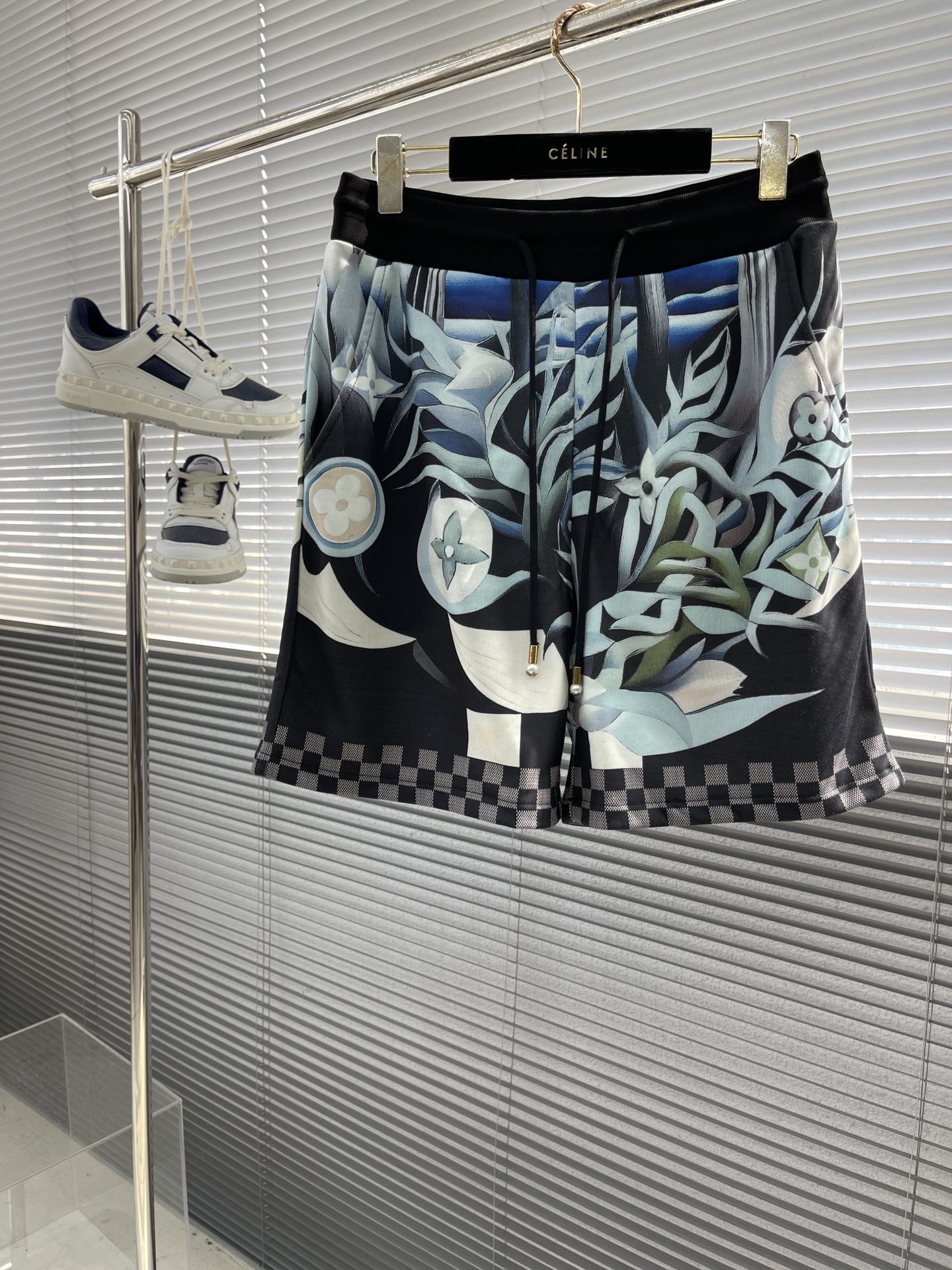 Louis Vuitton Damier Pacific Print Shorts - Comfortable & Stylish Knit Cotton