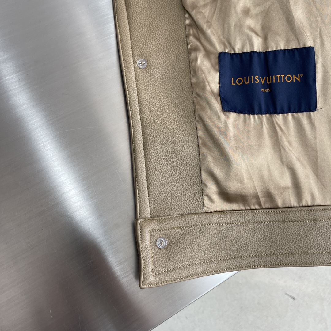 Louis Vuitton 24SS Waist-fitting Jacket with Exquisite Grain Leather 8 i1724922547 3326 1