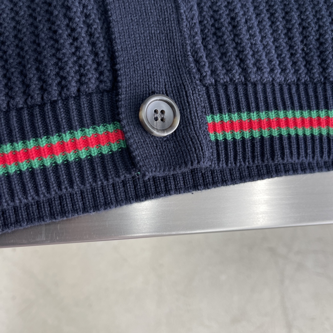 Gucci Wool & Cashmere Blend Ribbed Knit Cardigan with Striped Trim 6 i1725444260 8869 0