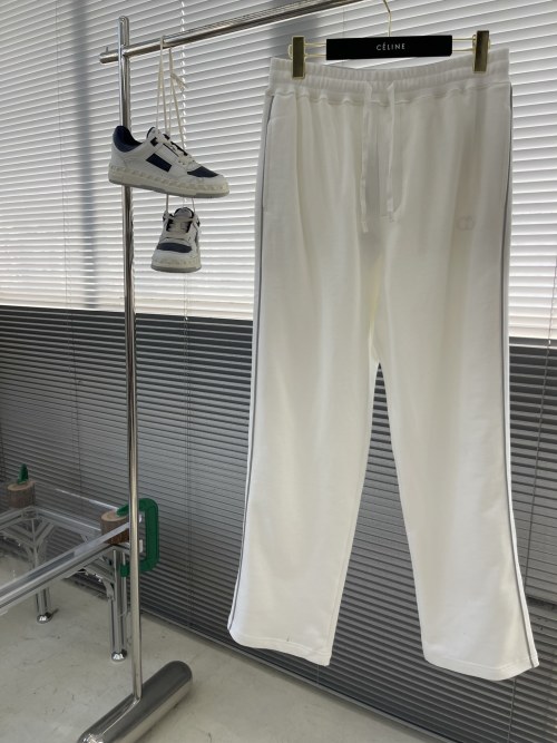 Dior Women's White Cotton Fleece Oversized Pants with CD Icon Embroidery 1 Dior Women's White Cotton Fleece Oversized Pants with CD Icon Embroidery