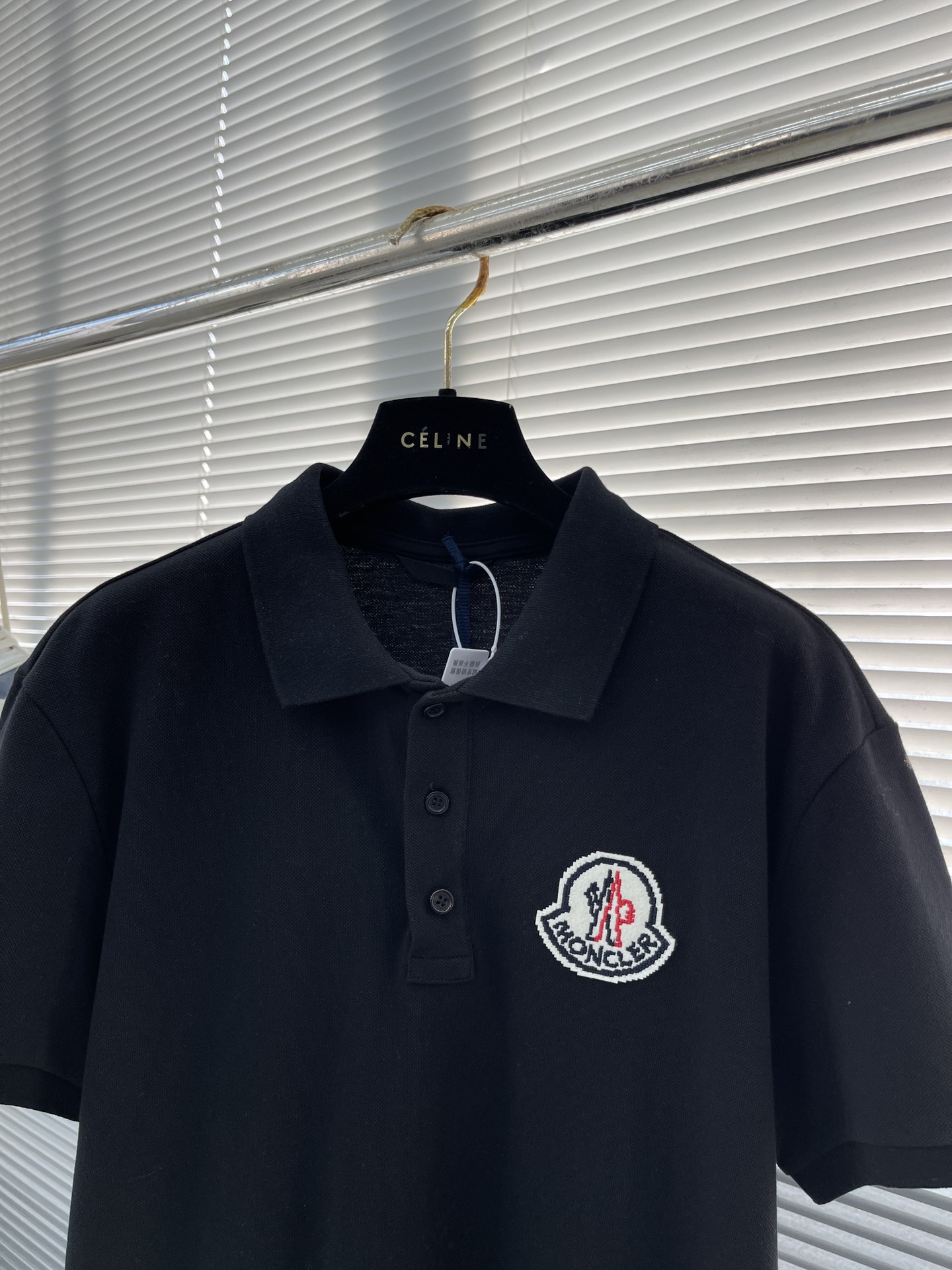 Moncler Men's Black Pixel Logo Polo Shirt - Cotton Pique Knit 2 i1734341187 2129 0