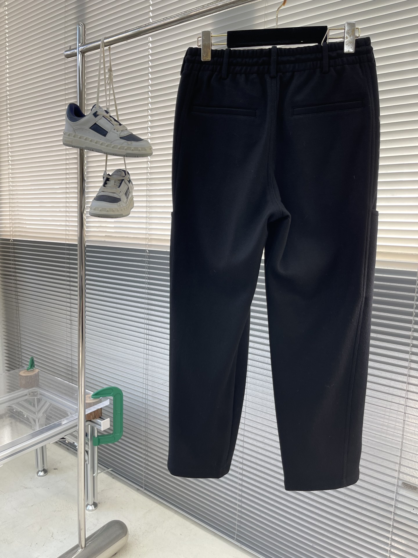 Men's Black Wool Blend Cargo Pants with Multi-Pocket Design - Straight Leg Fit 2 i1734427247 4269 1