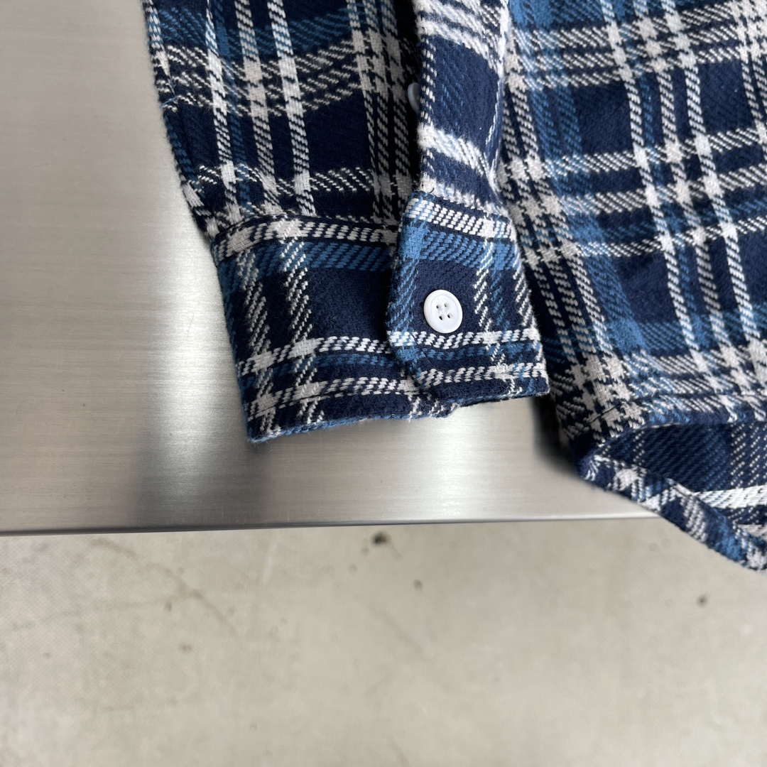 -Celin 凯旋门短茄克衫定制1:1 纯棉色织磨毛格料 纹理清晰 色彩鲜艳 触感细腻 以经典蓝白为主基