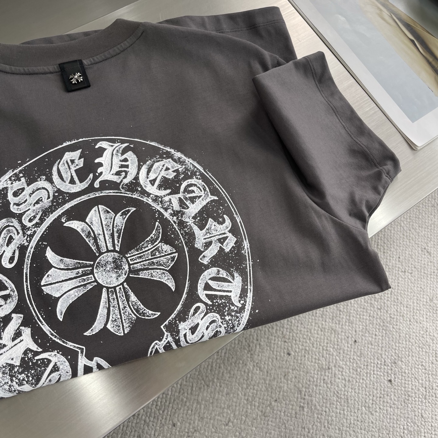 Chrome Hearts 25SS Crewneck T-Shirt with Hand-Painted Logo - Street Style 7 i1745503213940 8825 0 4
