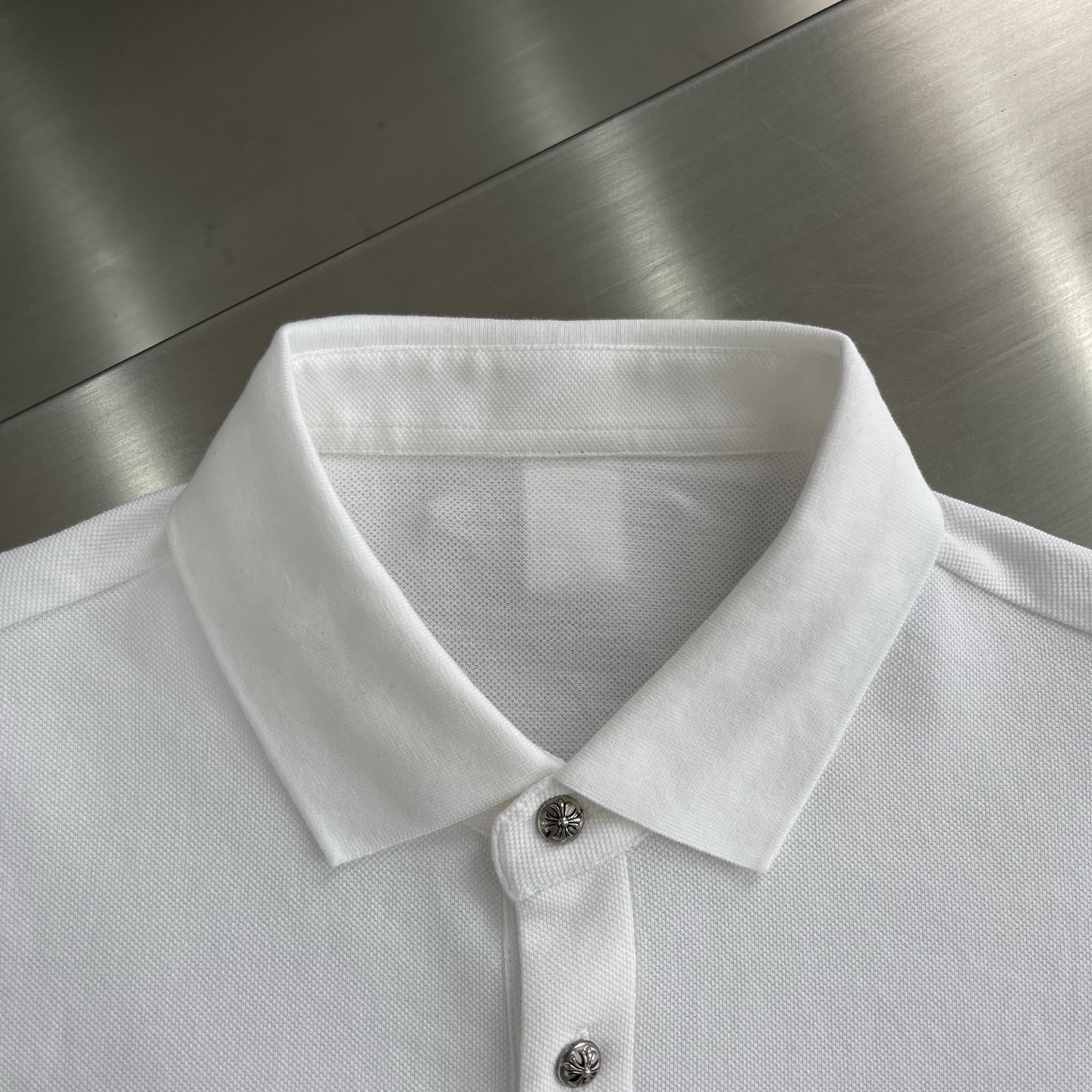 Chrome Hearts Polo Shirt - Short Sleeve Cotton Blend Top for Men, White 3 i1745503230208 7888 0 0