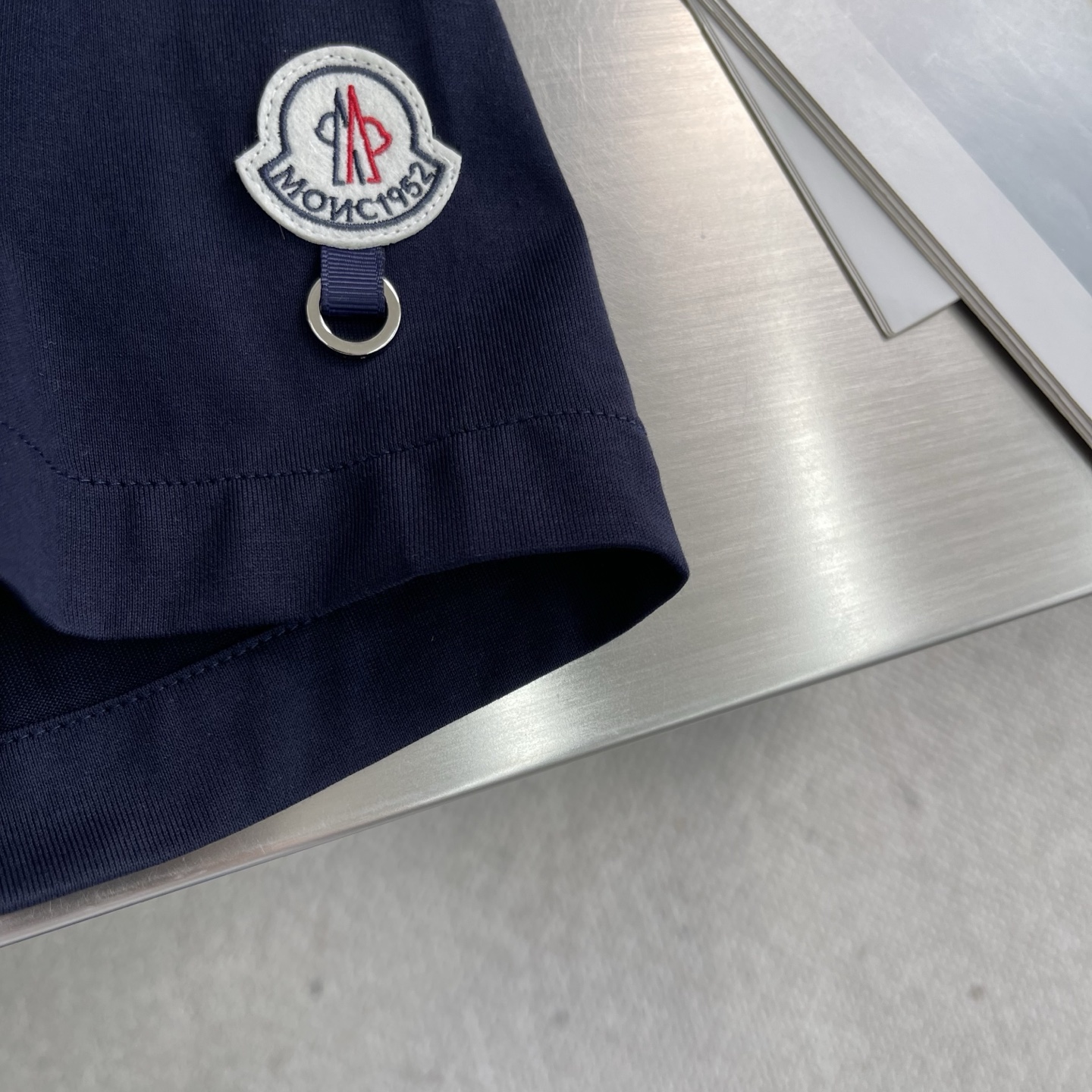 Moncler Men's Navy Logo Embroidered Cotton T-Shirt - M to 5XL 5 i1745503386113 4916 0 2