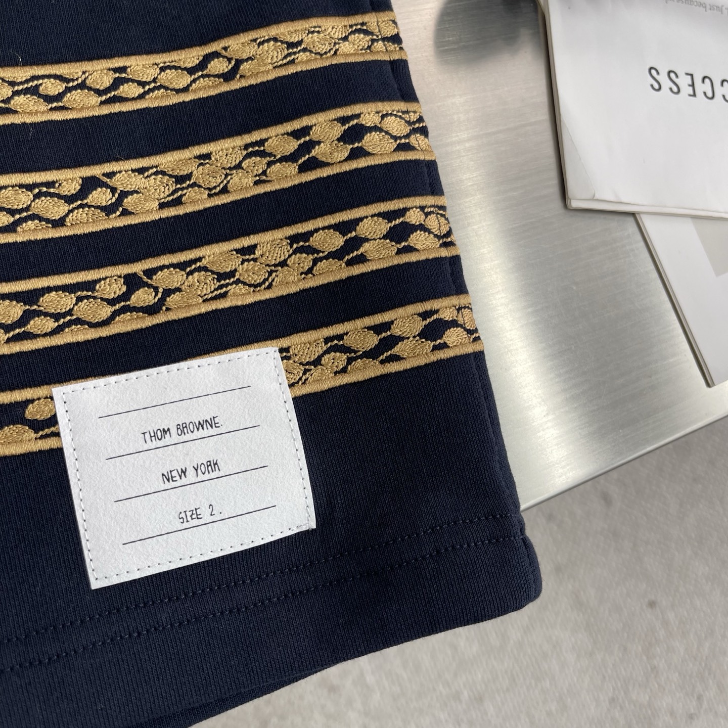 Celine Snake Embroidered Navy Cotton Shorts Drawstring Casual For Men And Women 9 i1745677330363 9304 0 4