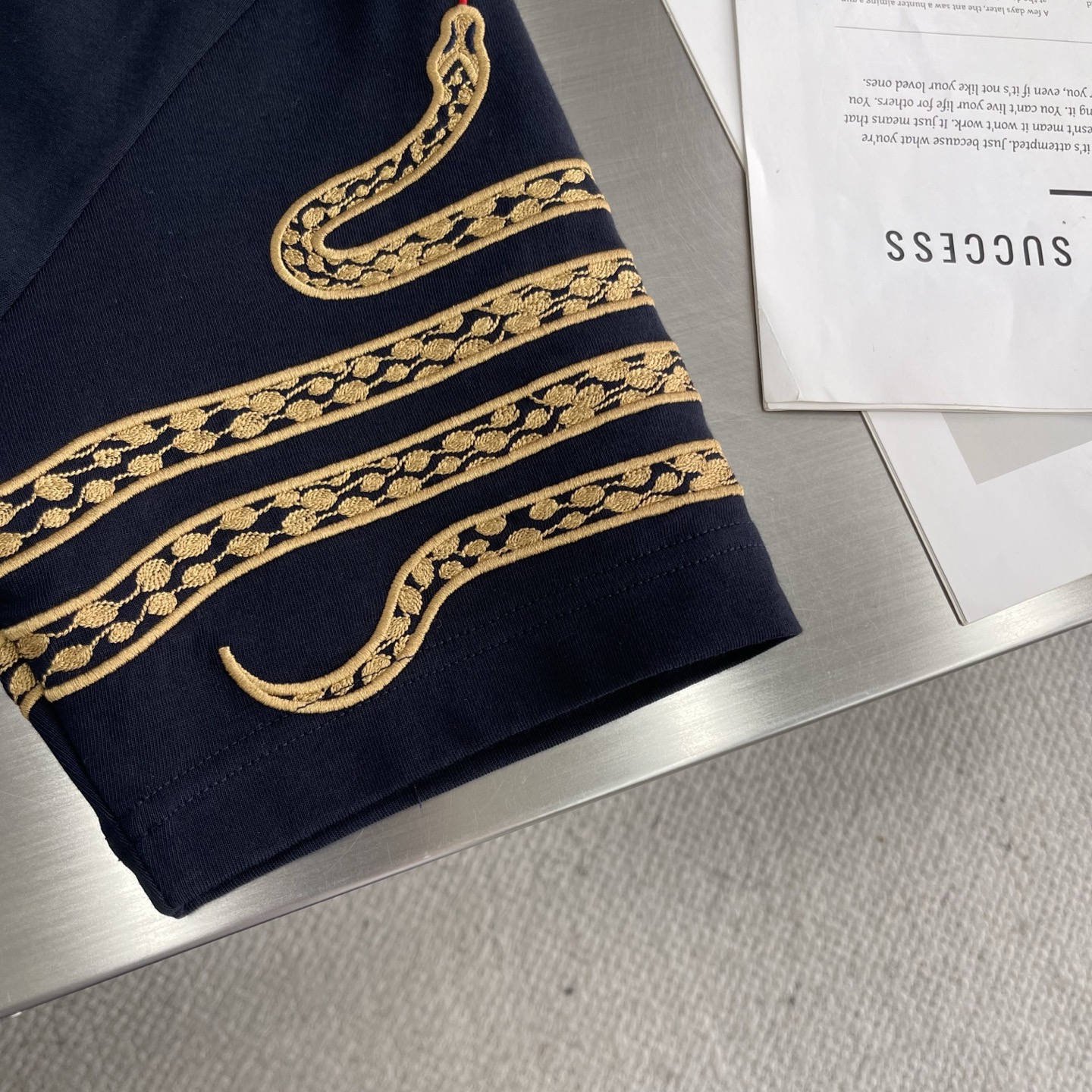 Thom Browne Snake Embroidered Short Sleeve T-Shirt | Soft & Breathable 5 i1745677347771 6652 0 1