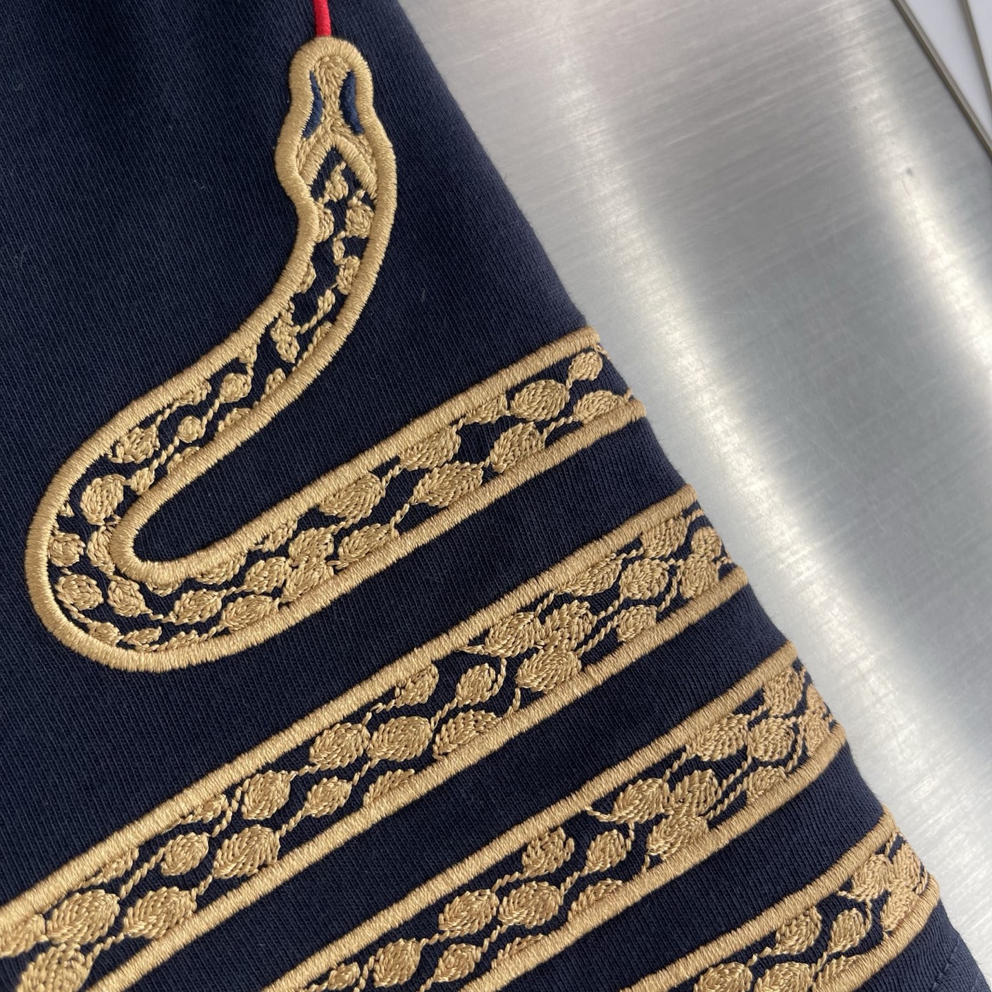 Thom Browne Snake Embroidered Short Sleeve T-Shirt | Soft & Breathable 6 i1745677347852 7190 0 2