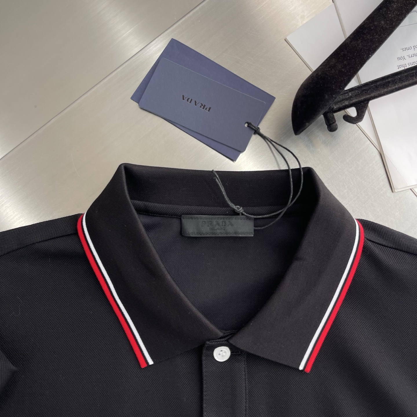 Prada Men's Polo Shirt - Short Sleeve Pique Cotton with Color Block Trim 3 i1745678987040 1226 0 0