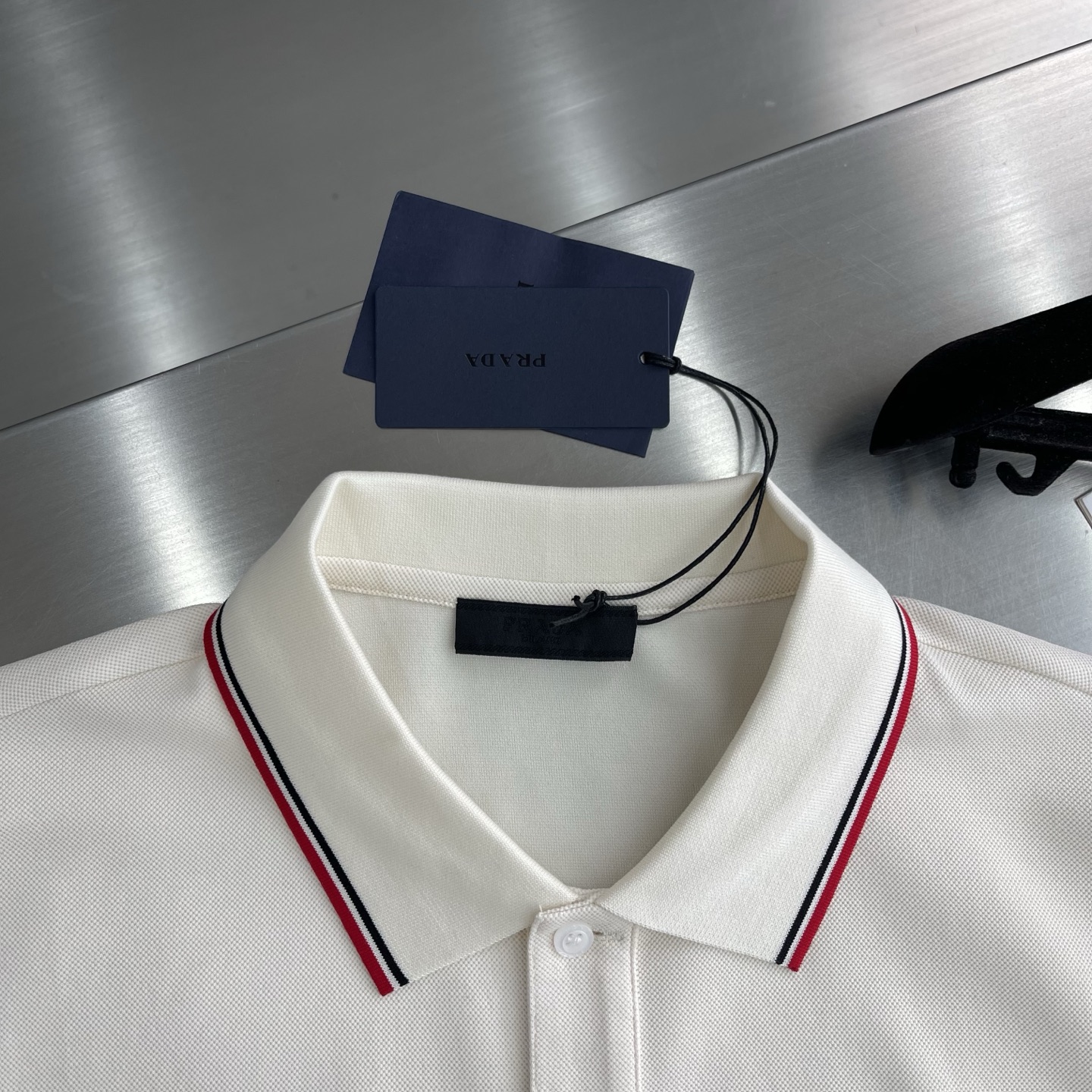 Prada Men's White Pique Polo Shirt with Contrast Trim 3 i1745679157894 406 0 0