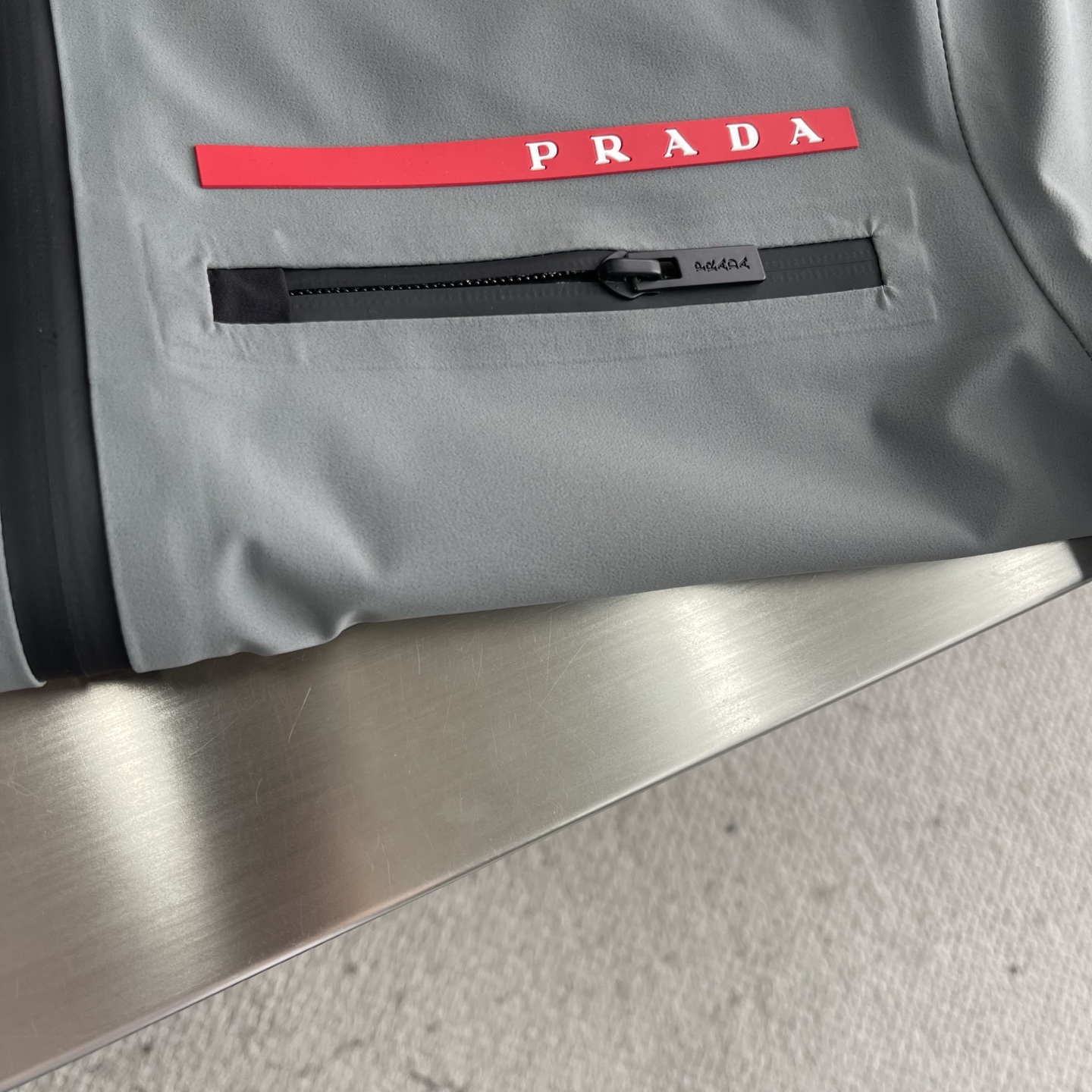 Prada Linea Rossa Grey Short Sleeve Hooded Jacket | Fashion-Meets-Function 5 i1745751089934 4059 0 1