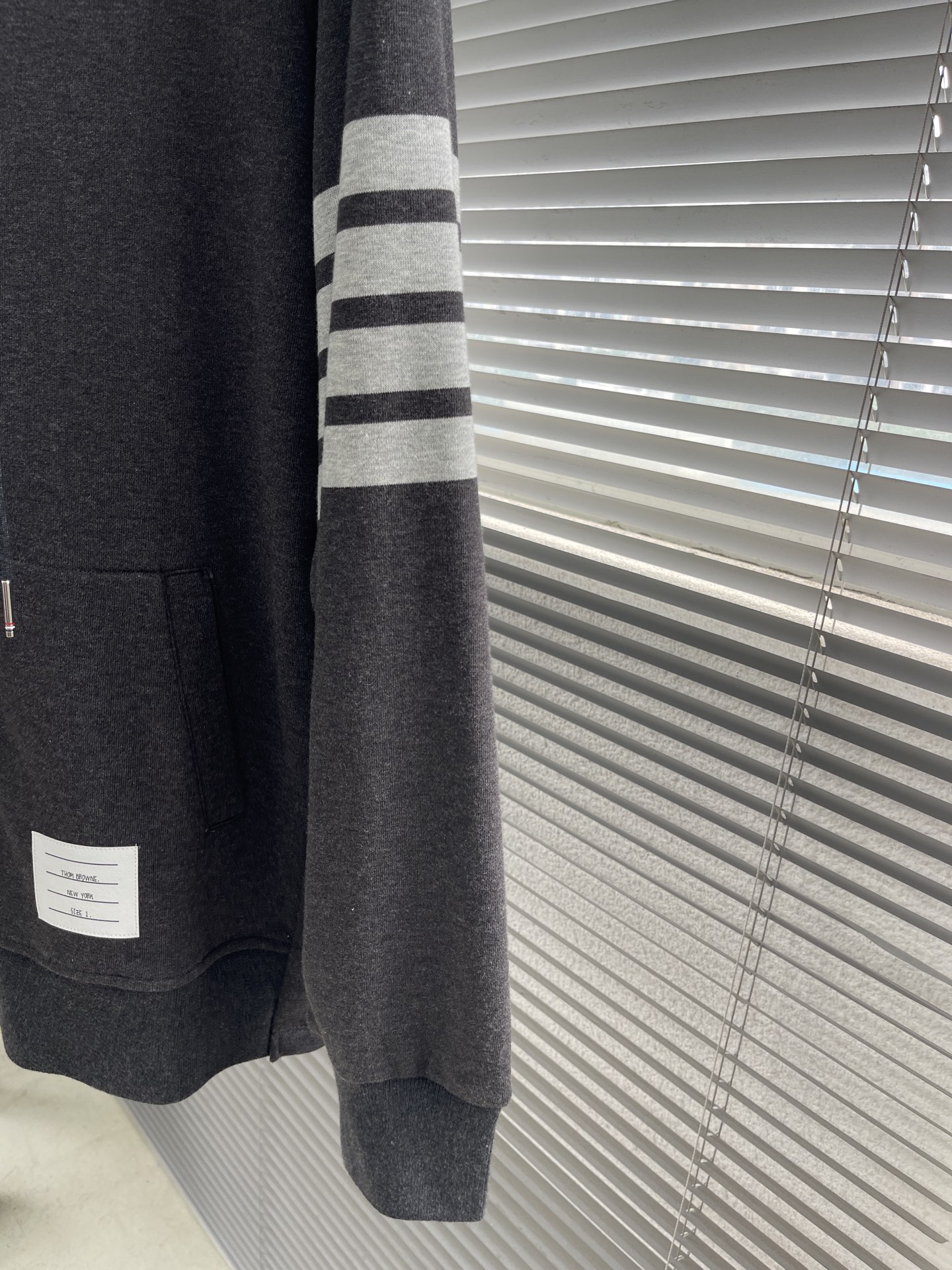 Thom Browne Men's Dark Grey Four-Bar Stripe Cotton Loopback Zip-Up Hoodie 2 i1745817667347 8511 0 6