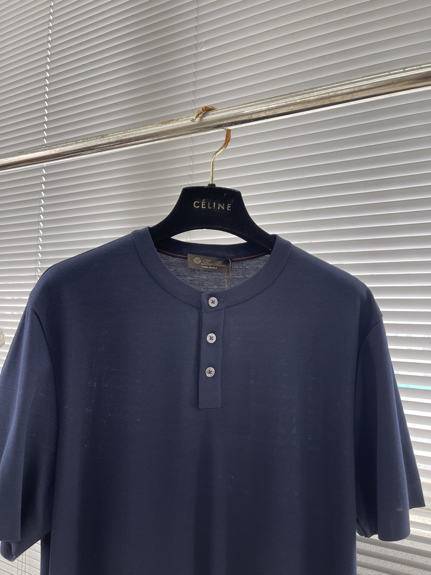 Loro Piana Men's Ice Cotton Mesh Knit Henley Short Sleeve T-Shirt 2 i1745818790168 5509 0 5
