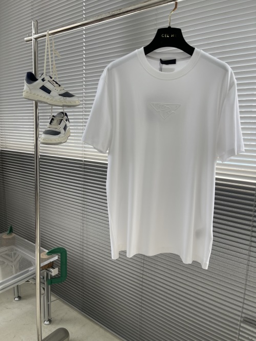 Prada Liquid Ammonia Cotton Short Sleeve T-Shirt with Logo, Casual Style 1 Prada Liquid Ammonia Cotton Short Sleeve T-Shirt with Logo, Casual Style