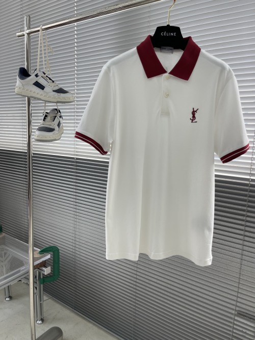Yves Saint Laurent Men's Color-Block Polo Shirt - Modern & Comfortable 1 Yves Saint Laurent Men's Color-Block Polo Shirt - Modern & Comfortable
