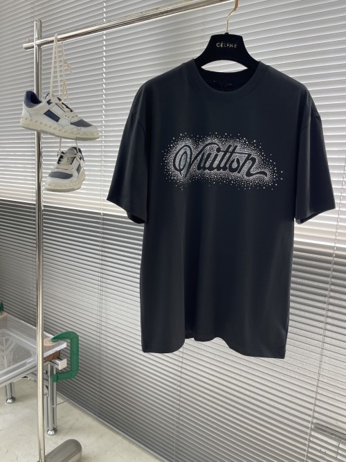 Louis Vuitton Men's 2025 Rhinestone Logo T-Shirt - Premium Cotton 1 Louis Vuitton Men's 2025 Rhinestone Logo T-Shirt - Premium Cotton