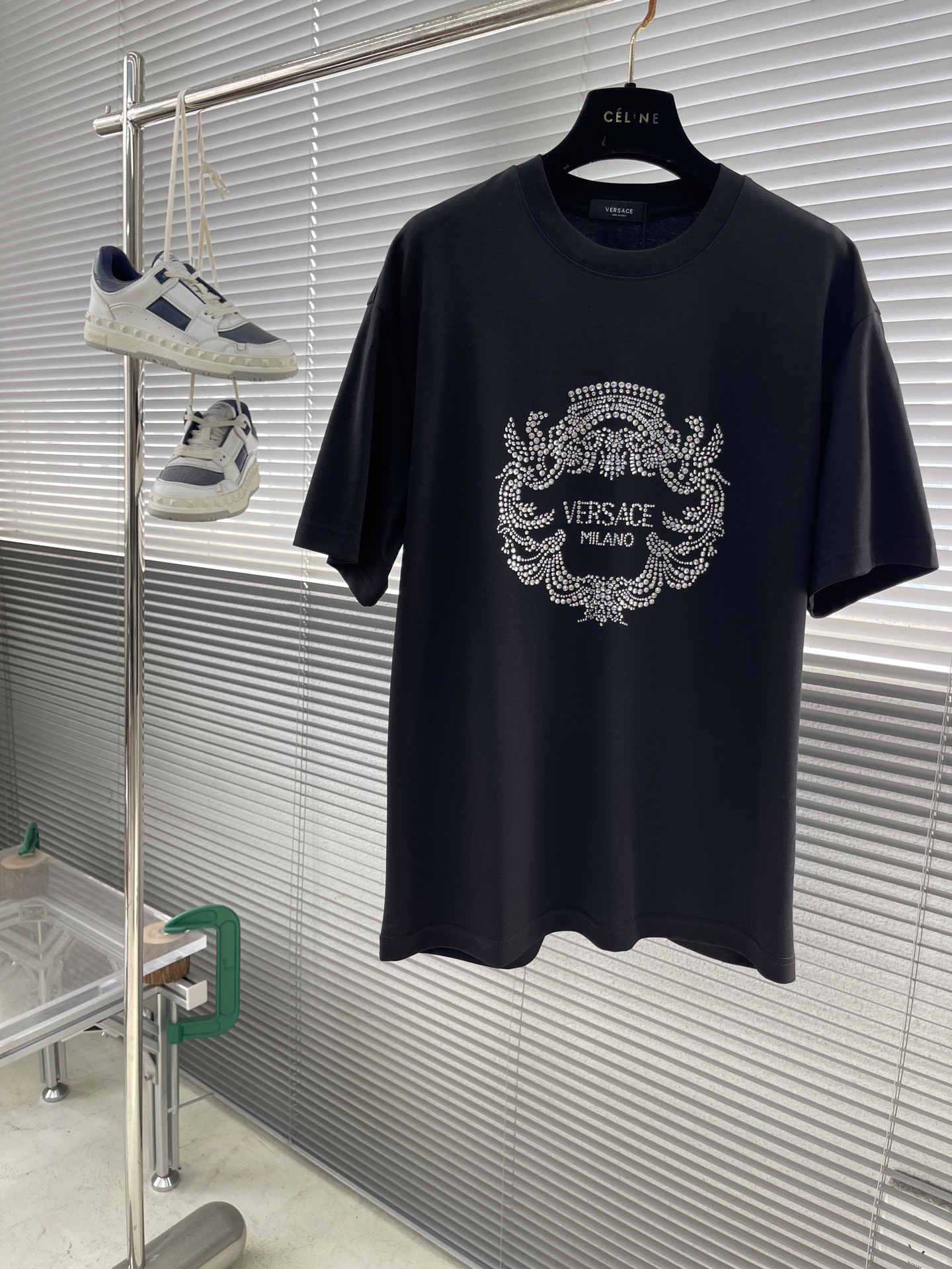 Versace 2025 Spring/Summer Rhinestone Short Sleeve T-Shirt - High Quality 1 i1745831236463 7275 0 5