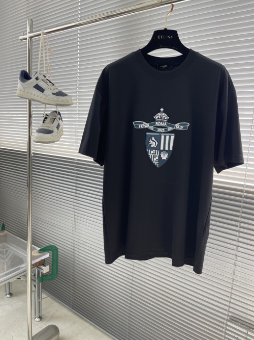 Fendi Roma Italy Logo Cotton T-Shirt Short Sleeve Casual Summer Top 1 Fendi Roma Italy Logo Cotton T-Shirt Short Sleeve Casual Summer Top