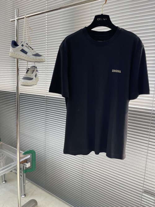 Zegna Men's Short Sleeve T-Shirt, Lightweight and Breathable, Minimalist Design 1 Zegna Men's Short Sleeve T-Shirt, Lightweight and Breathable, Minimalist Design