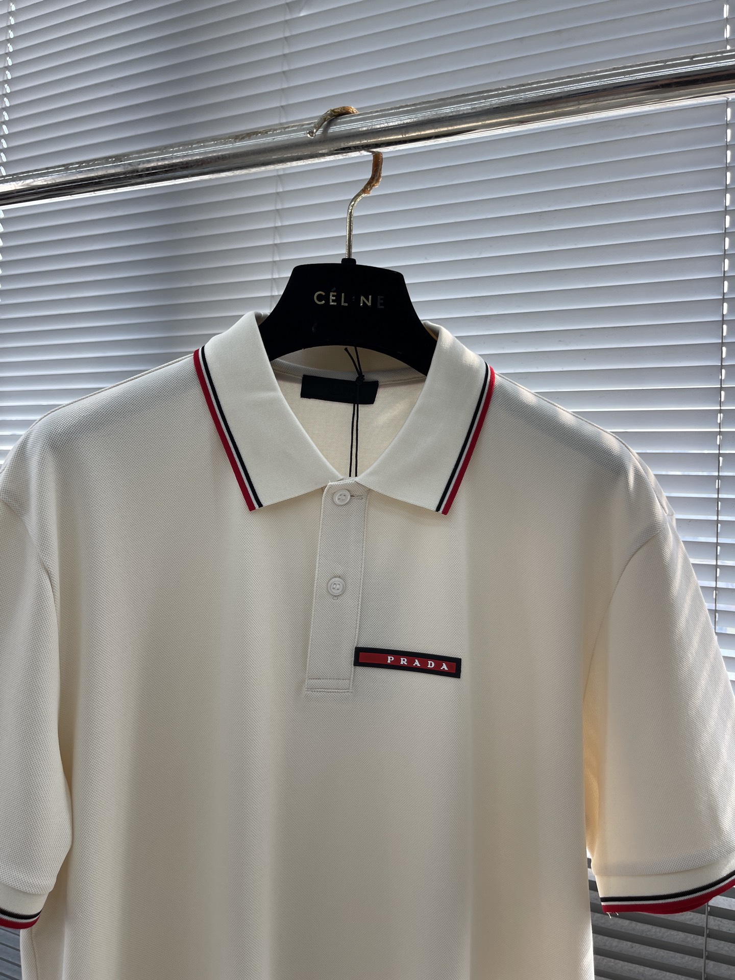 Prada Men's White Pique Polo Shirt with Contrast Trim 2 i1745832693325 2001 0 6