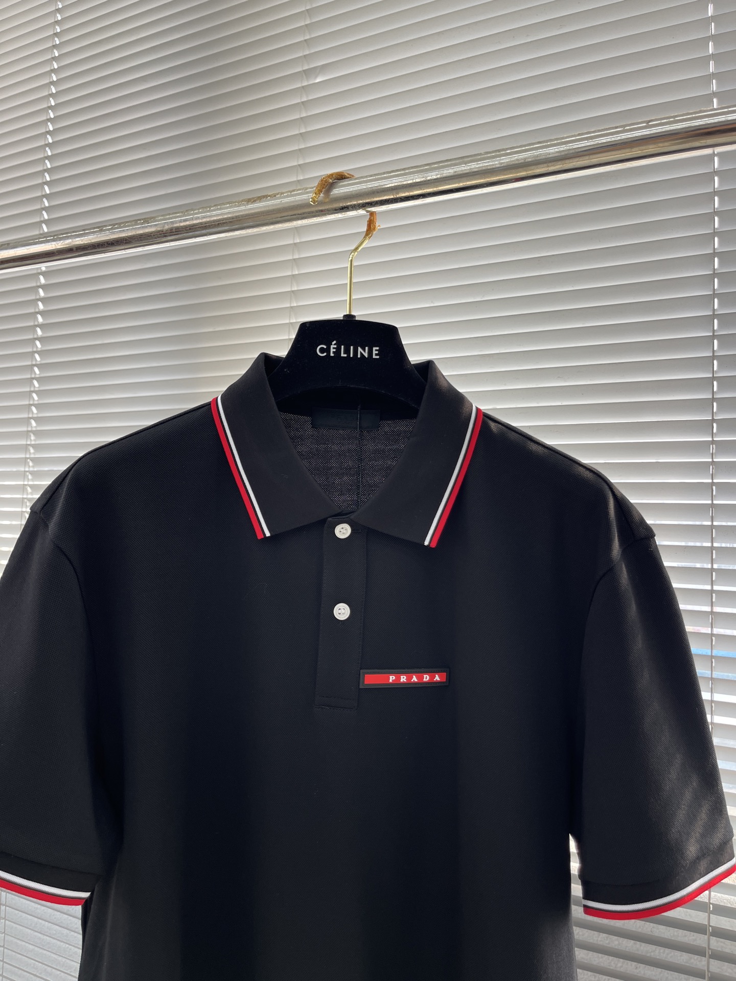Prada Men's Polo Shirt - Short Sleeve Pique Cotton with Color Block Trim 2 i1745832799804 2523 0 6