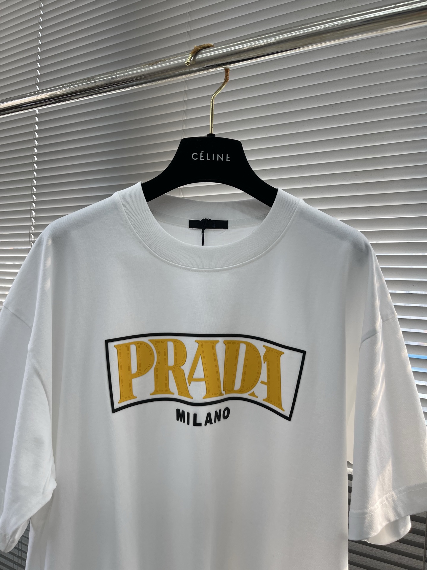 Prada Milano Logo T-Shirt Crew Neck Short Sleeve Cotton Tee Unisex 2 i1745833581942 5974 0 6