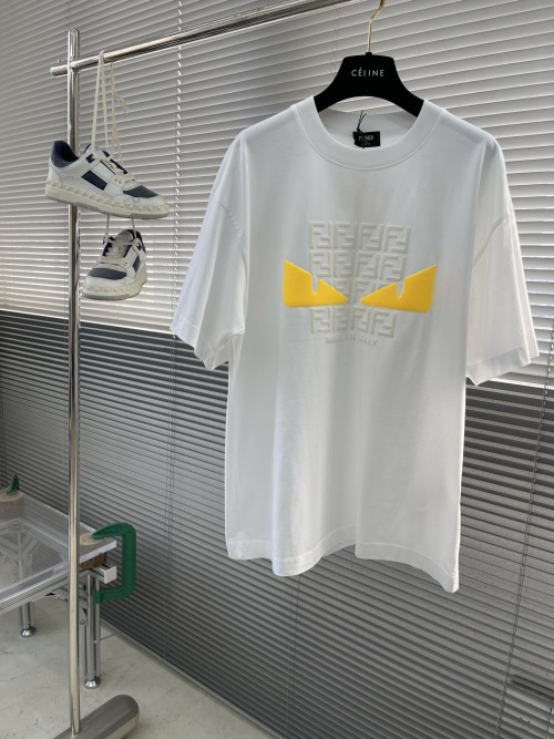 Fendi Men's Classic Monster Double F T-Shirt Cotton Short Sleeve Top 1 Fendi Men's Classic Monster Double F T-Shirt Cotton Short Sleeve Top